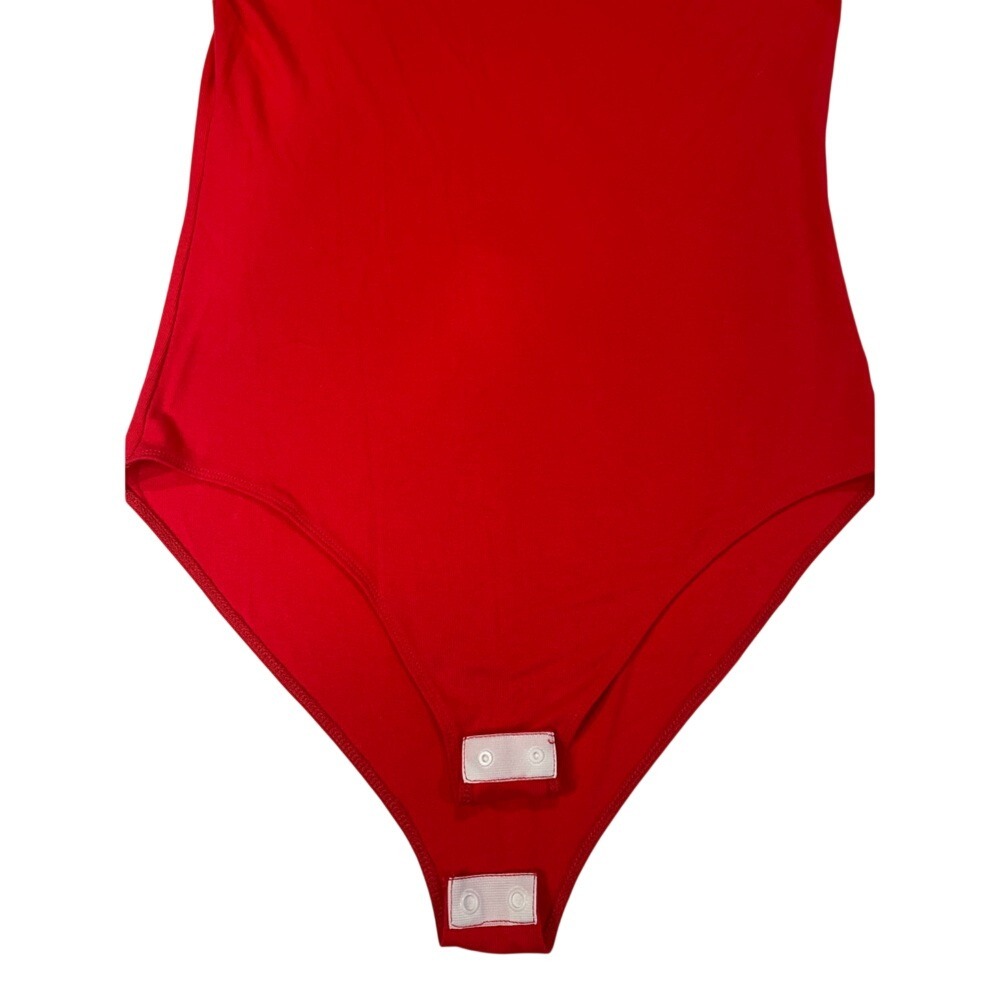 Red One-Shoulder Bodysuit - Picture 4 of 7